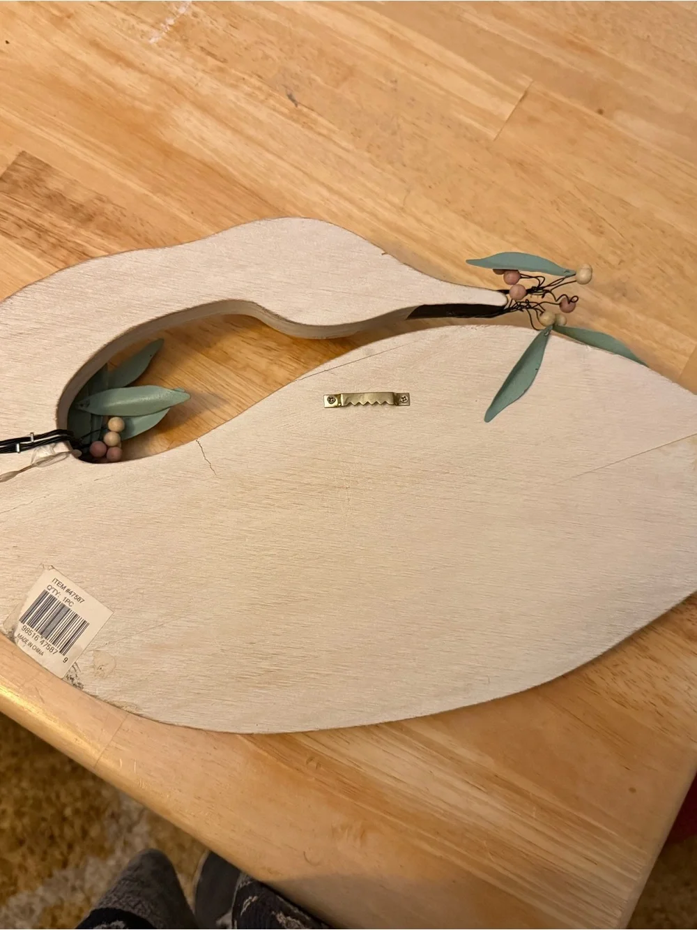 Vintage 1990s Wooden Swan Wall Hanging – Cottagecore Shabby Chic Folk Art Decor